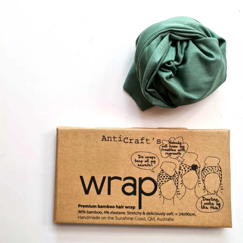 Stretchy Premium Bamboo Head Wrap - Sage Green by ANTICRAFT