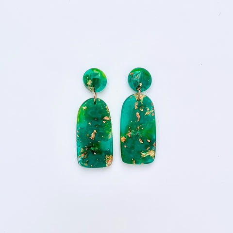 ARCH Emerald Green dangly earrings