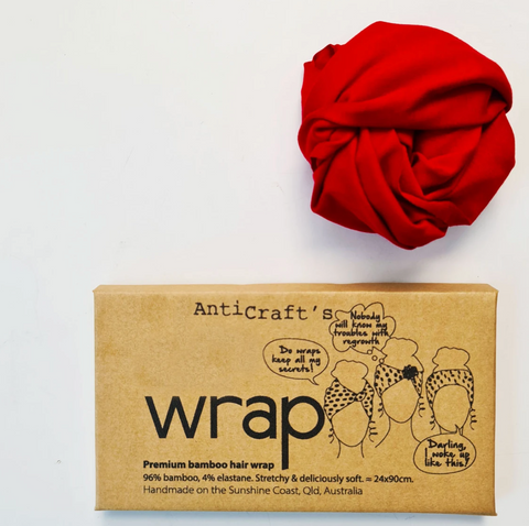 Stretchy Premium Bamboo Head Wrap - Red by ANTICRAFT