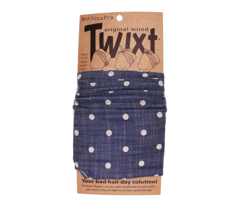 Twixt Wired Head Wrap - Denim Spots by ANTICRAFT