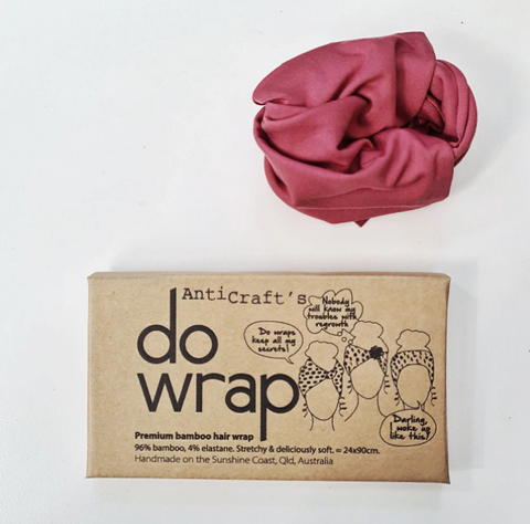 Stretchy Premium Bamboo Head Wrap - Dusty Rose Pink by ANTICRAFT