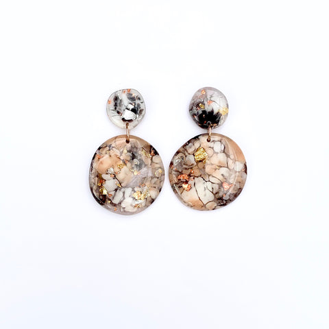 MOON Tan Brown dangly earrings