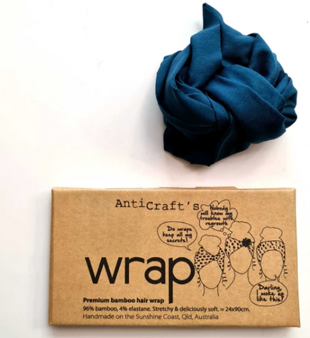 Stretchy Premium Bamboo Head Wrap - Petrol by ANTICRAFT