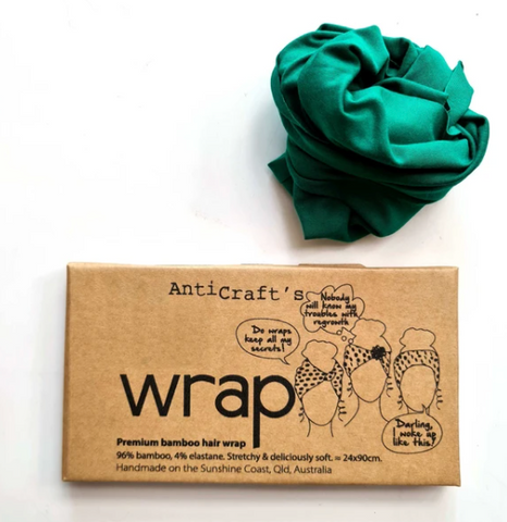 Stretchy Premium Bamboo Head Wrap - Emerald Green by ANTICRAFT