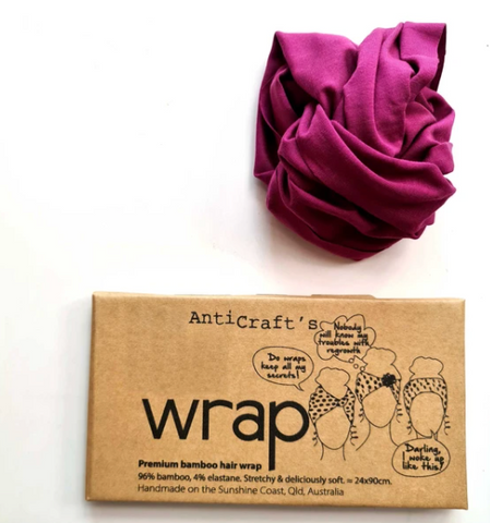 Stretchy Premium Bamboo Head Wrap - Boysenberry Purple by ANTICRAFT