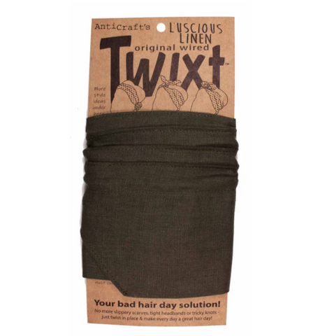 Twixt Wired Head Wrap - Army Green Linen by ANTICRAFT