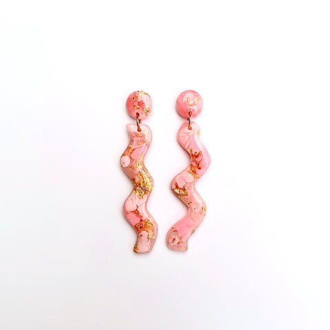 WIGGLE Pastel Pink dangly earrings