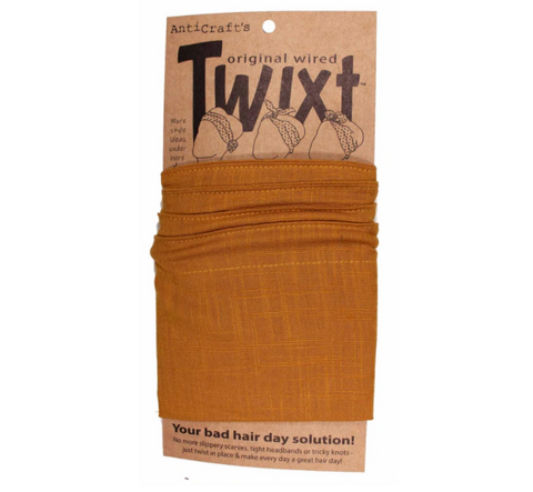 Twixt Wired Head Wrap - Mustard Yellow Linen by ANTICRAFT