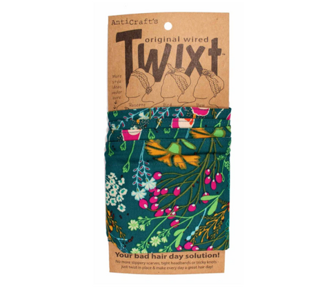Twixt Wired Head Wrap - Wildflowers on Teal by ANTICRAFT